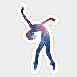 Galaxy ballerina / dancer / gymnast - backbend (galaxy texture) - ballet lover / gymnastics lover / yoga lover Sticker